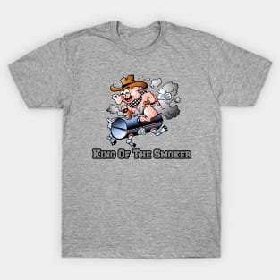 King Of The Smoker Pork Pig Barbeque Grill Cartoon T-Shirt